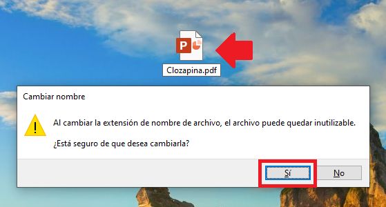 cambiar extensión de un archivo