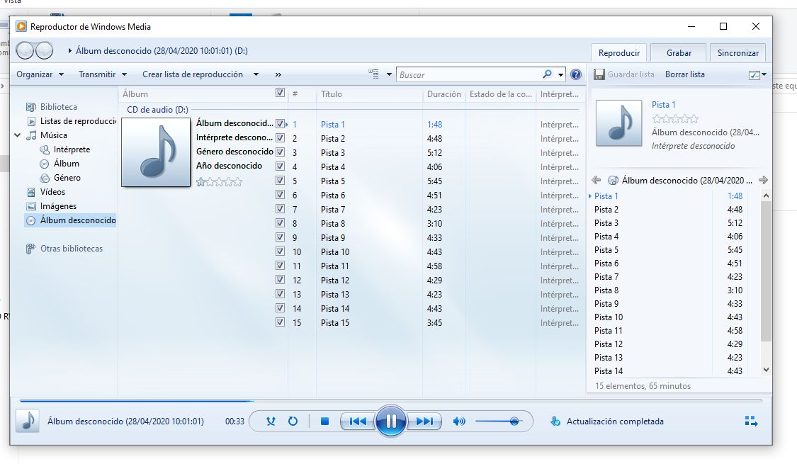 grabar y reproducir un audio en un CD