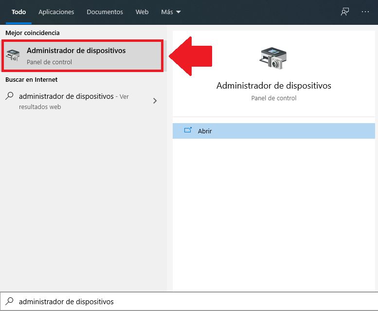 abrir administrador de dispositivos para reparar disco duro windows 10