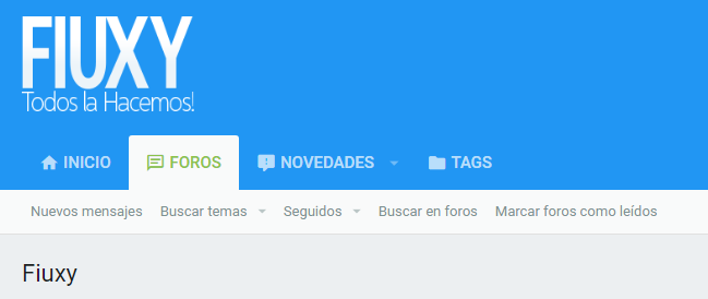 Pagina principal de fiuxy en funcionamiento