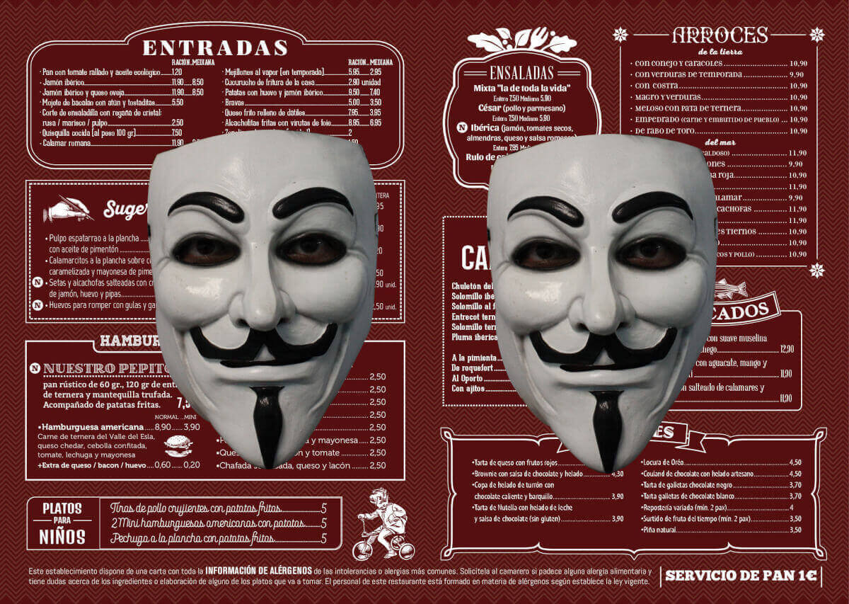 hackear movil con carta restaurante